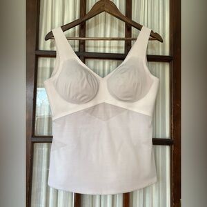 Honeylove White LiftWear Tank with Molded Cups and Wide Straps